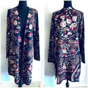 NWT-VERTIGO FLORAL PRINT DUSTER CARDIGAN